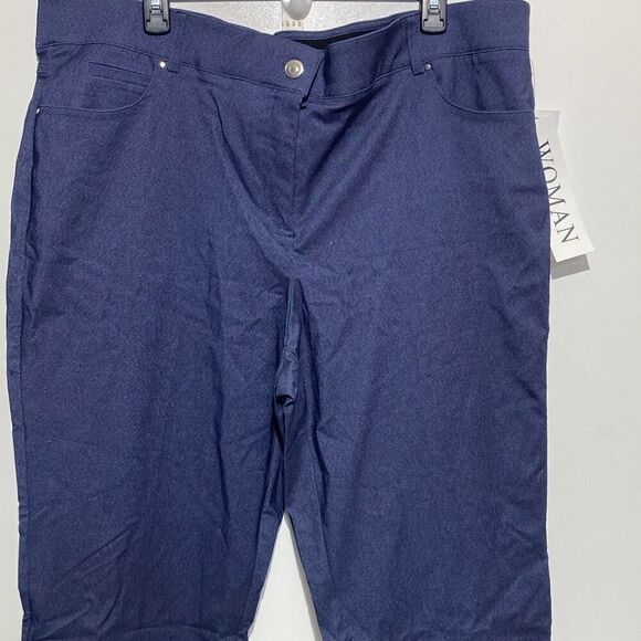 Love Scarlett Women's Denim Blue Elasticized Waistband Casual Pants Size 18W NWT - Picture 1 of 12